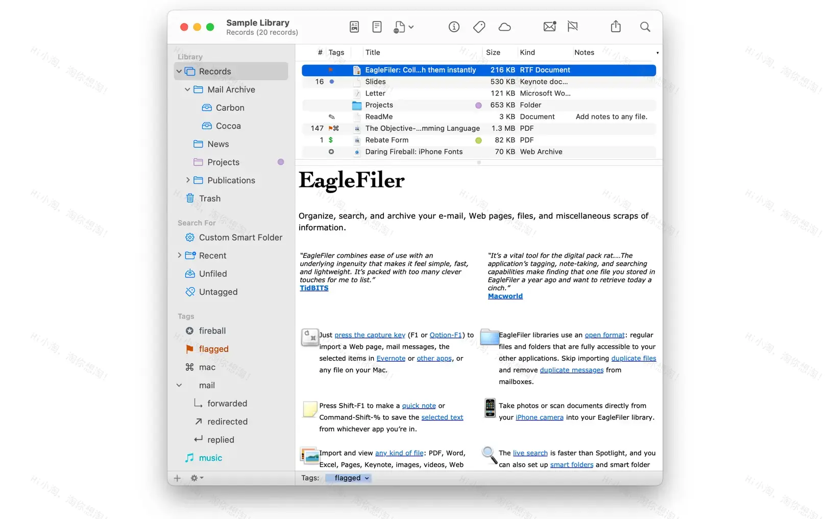 EagleFiler For Mac v1.9.14 文件管理软件